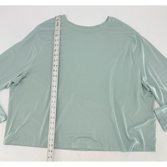 A New Day Plus Size Muted Green Lyocell Blend Round Neck Shirt Sz 3x‎ Modest - Picture 8 of 9
